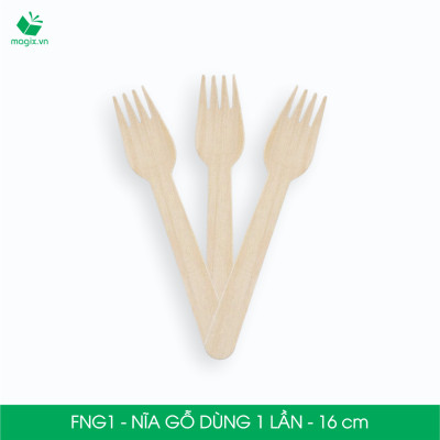 FNG1 - Combo 200 Nĩa gỗ dài 16 cm dùng 1 lần - Dĩa gỗ dài dùng 1 lần tiện lợi thân thiện môi trường