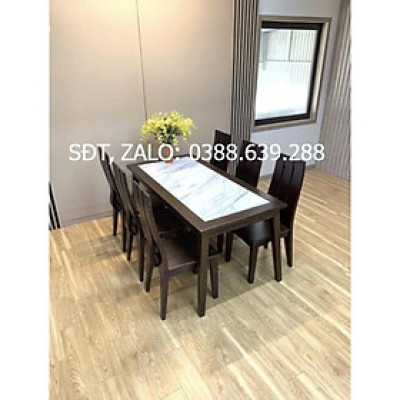 Hàng HOT GIÁ SỈ bàn ghế ăn chân chéo mặt đá gỗ sồi nga gia đình phòng bếp