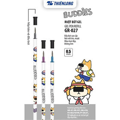 Túi 02 Ruột bút gel Buddies Thiên Long GR-027