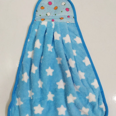 Bộ 5 khăn lau tay nhà bếp siêu thấm có móc treo in hình đẹp (Giao nhiều màu)