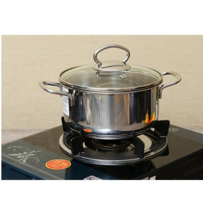 Nồi inox Fivestar 3 đáy từ Sanwich 26cm nắp kính