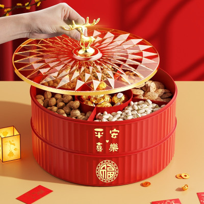 Hộp đựng mứt Tết bánh kẹo có nắp đậy 1 TẦNG và 2 TẦNG 2025