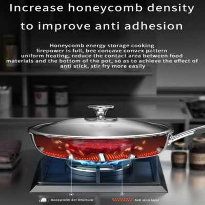 Chảo chống dính sâu lòng sử dụng công nghệ phủ khoan khắc bề mặt inox 304 cao cấp thương hiệu DSP - HÀNG NHẬP KHẨU