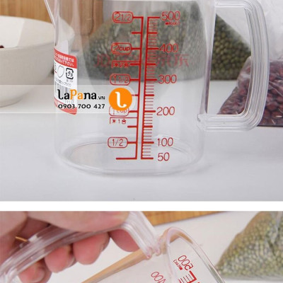 Ca đong có vạch chia Nakaya 500ml, vạch chia màu đỏ sáng, an toàn 100% không chì, rất dễ nhận đọc - nội địa Nhật Bản 