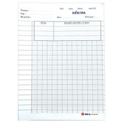 Giấy Kiểm Tra Cấp 1 - 5 Ô Ly - Hồng Hà 4876