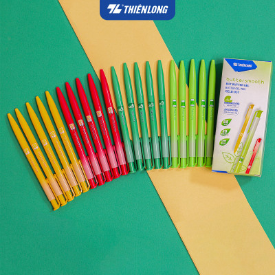 Combo 5/10/20 Bút gel B - Buttersmooth Gel Thiên Long GELB-031 - Premium Tip viết êm, trơn - Mực Xanh - Thân ngẫu nhiên