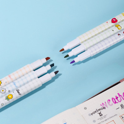 Bút nhớ dòng 2 đầu Deli - 6 màu - Nét trơn mượt, màu tươi sáng - 6 chiếc/1 Hộp - S606