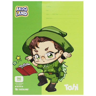 Tập Học Sinh Akooland Thế Giới Học Cụ Thần Kỳ - 4 Ô Ly - 96 Trang 100gsm - Thiên Long TP-NB061/AK (Mẫu Màu Giao Ngẫu Nhiên)