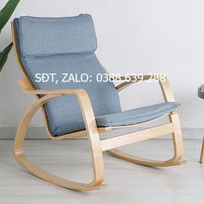 Ghế Bập Bênh Thư Giãn Gỗ Bạch Dương Cao Cấp, Đệm Bọt Biển Dày Dặn Thoáng Khí Đàn Hồi Cực Tốt Giá Sốc