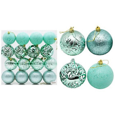 Hộp 16 Trái Châu Trang Trí Giáng Sinh - 8ADLKE16 - Màu Xanh Mint