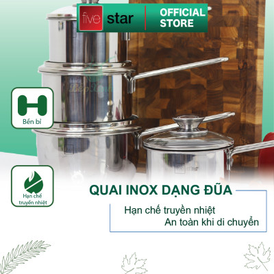 Quánh 3 đáy inox 430  Standard nắp kính bếp từ FSQ14001 (14cm)