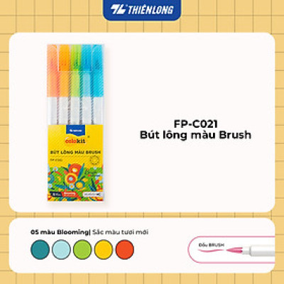 Bút lông 5/12/24 màu Cotton Candy - Hygee - Blooming - Cherry Blossom đầu Brush Thiên Long Colokit