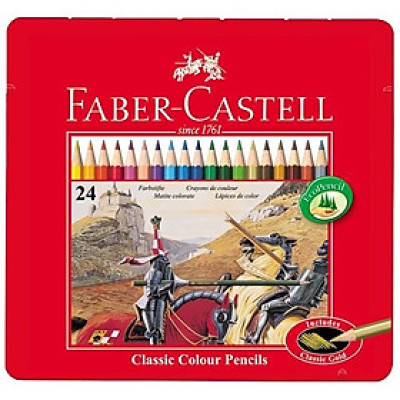 Faber-Castell-Chì Màu Rl Classic-24 Màu Dài (Hộp Thiếc)