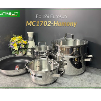 BỘ NỒI INOX EUROSUN MC1702-HARMONY - HÀNG CHÍNH HÃNG