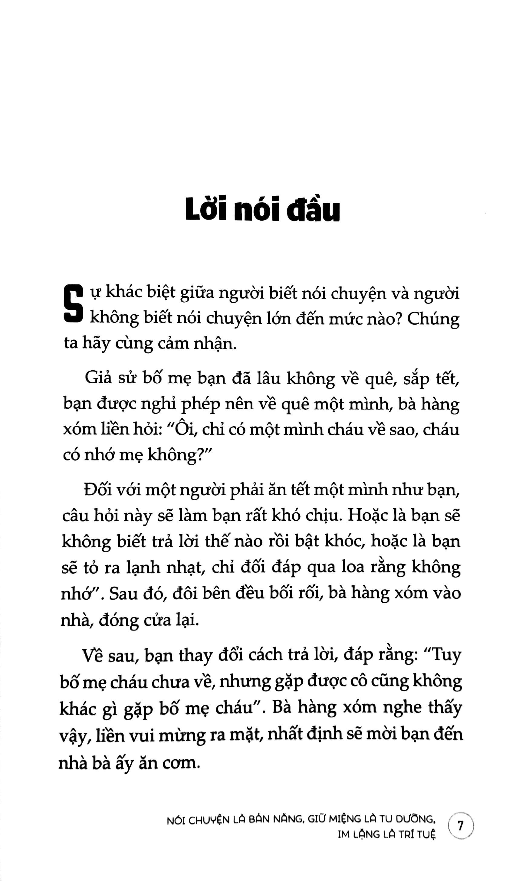 Nói Chuyện Là Bản Năng, Giữ Miệng Là Tu Dưỡng, Im Lặng Là Trí Tuệ (Tái Bản)
