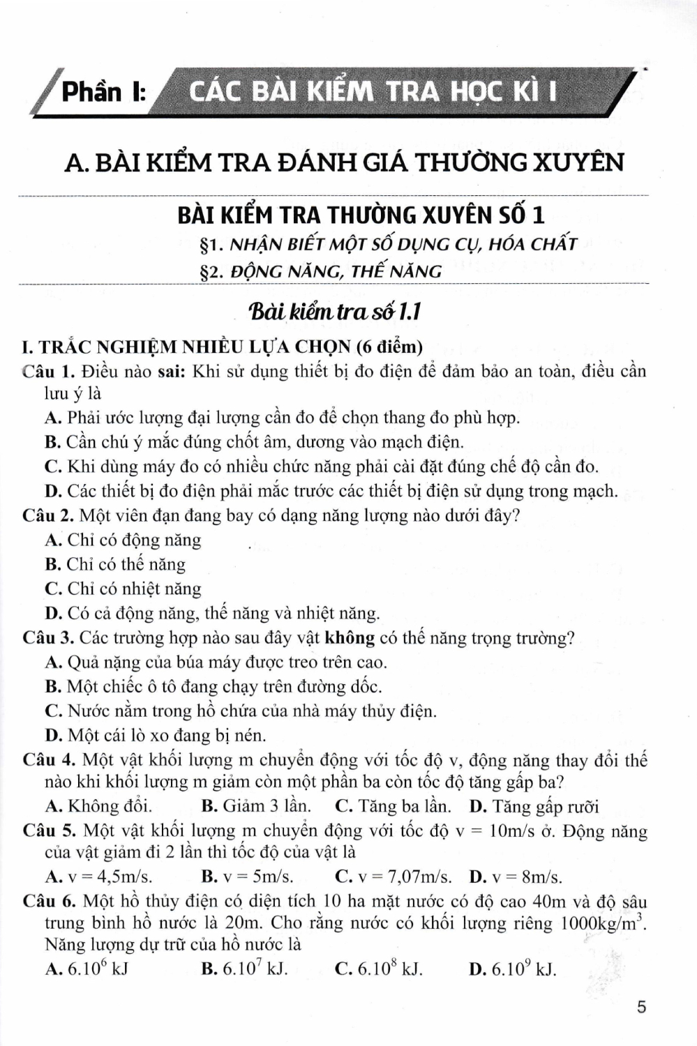 Đề Kiểm Tra, Đánh Giá Vật Lí 9 - Khoa Học Tự Nhiên (Bám Sát SGK Kết Nối Tri Thức Với Cuộc Sống) - HA