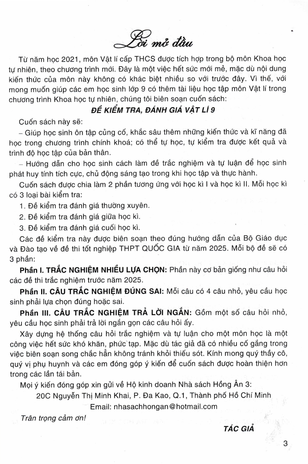 Đề Kiểm Tra, Đánh Giá Vật Lí 9 - Khoa Học Tự Nhiên (Bám Sát SGK Kết Nối Tri Thức Với Cuộc Sống) - HA
