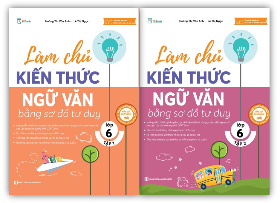 Sách - Làm chủ kiến thức Ngữ văn bằng sơ đồ tư duy Lớp 6(Tập 1 + Tập 2)