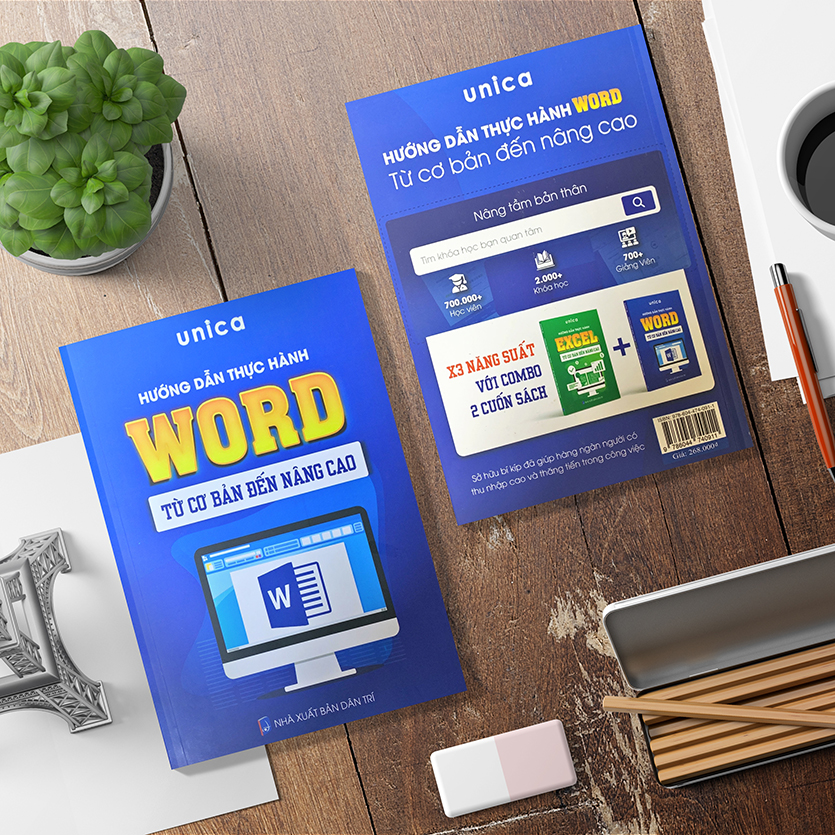 Combo 3 Sách Word - Excel - Powerpoint Unica ứng dụng tin học văn phòng từ cơ bản đến nâng cao