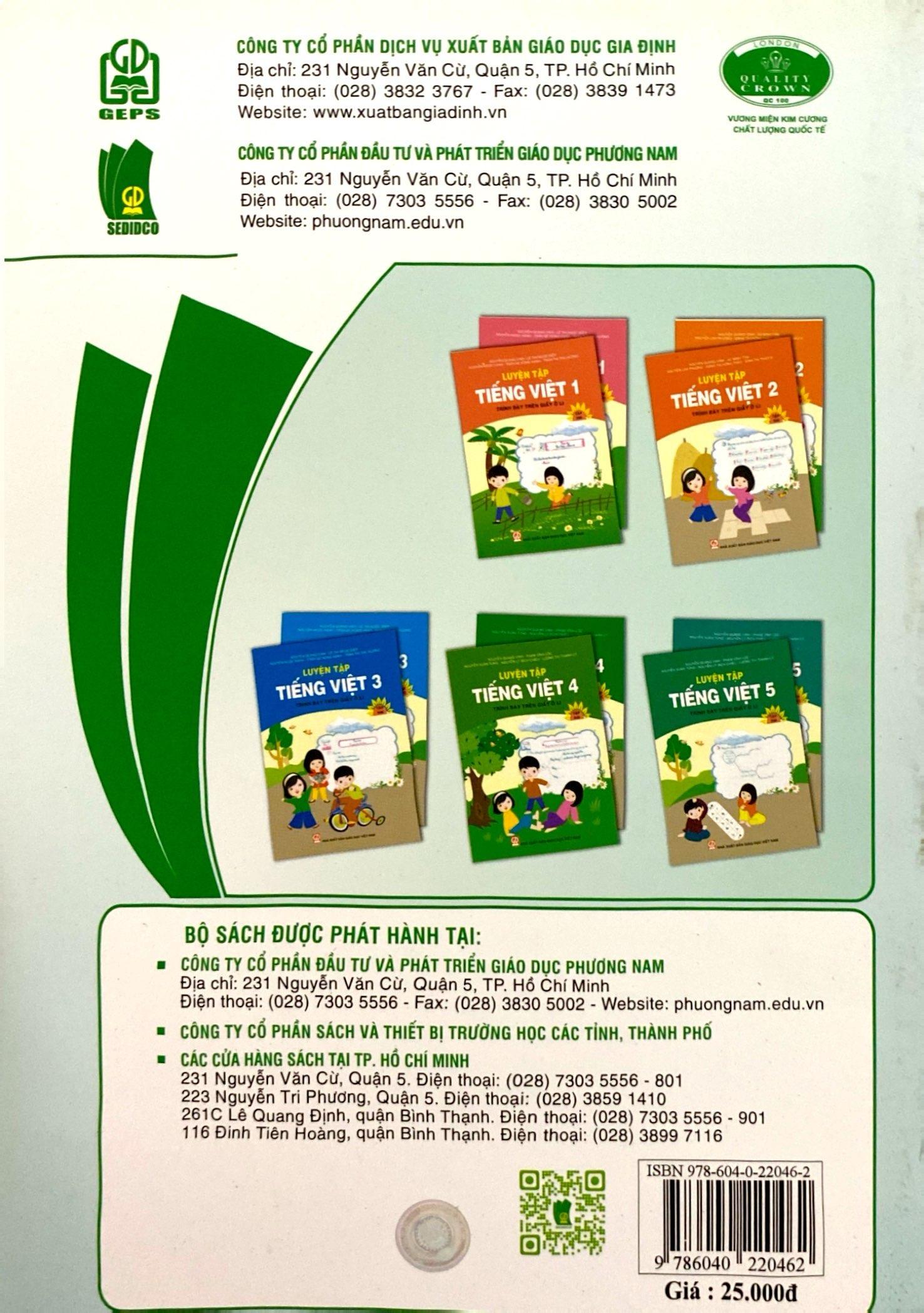 Luyện Tập Tiếng Việt 5 - Tập 1 (Trình Bày Trên Giấy Ô Li) - Tái Bản 2020