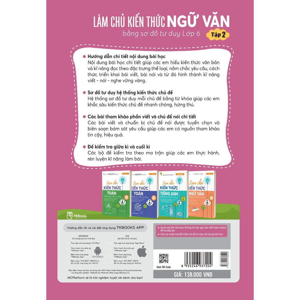 Sách - Làm chủ kiến thức Ngữ văn bằng sơ đồ tư duy Lớp 6(Tập 1 + Tập 2)