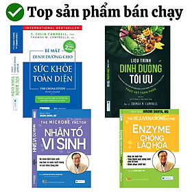 Combo 4 cuốn Bí mật dinh dưỡng (TB) + Liệu trình dinh dưỡng + Nhân tố vi sinh (TB) + Enzyme chống lão hoá (TB)