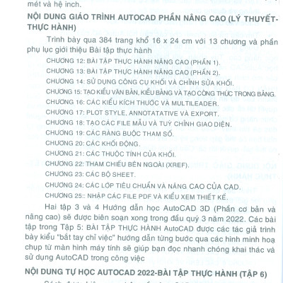 GIÁO TRÌNH AUTOCAD - PHẦN CƠ BẢN (Lý Thuyết - Thực hành) (Dùng cho các phiên bản Autocad 2023, 2022, 2021) (Tái bản lần 1)