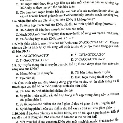 Bài Tập Sinh Học 12 (Cánh Diều) (Chuẩn)