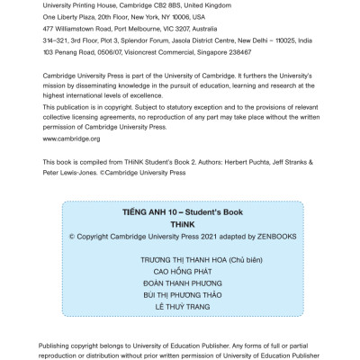 Tiếng Anh 10 Think - Student