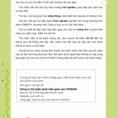 POMath - Toán Tư Duy Cho Trẻ Em 4-6 Tuổi (Tập 4)