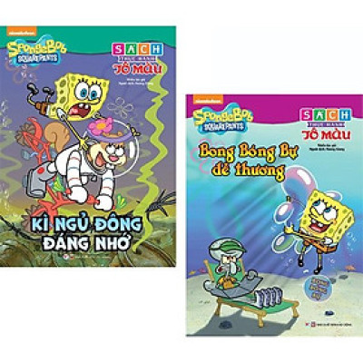 Bộ Sách Thực Hành Tô Màu Spongebob: Bong Bóng Bự Dễ Thương + Kỳ Nghỉ Đông Đáng Nhớ (Bộ 2 Cuốn)
