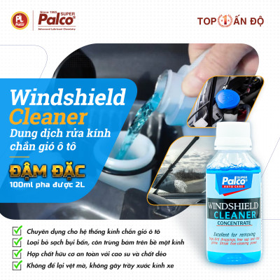 Nước rửa kính chắn gió xe ô tô chuyên dụng PALCO Windshield Cleaner - Chai 100ml pha được 2L - Nhập khẩu Ấn Độ