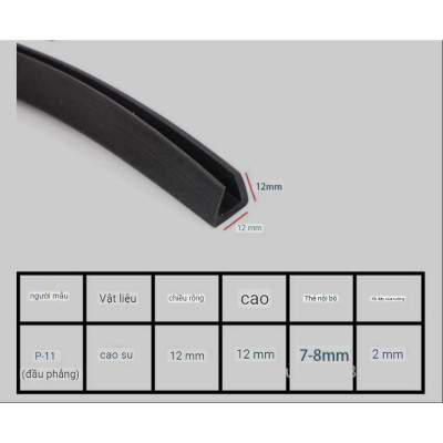 Gioăng Cao Su Chữ U Dán Mép Cửa Cách Âm Chống Va Chạm, Nẹp Cạnh Bàn, Nẹp Cửa Chống Trầy Bán theo mét