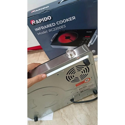 Bếp hồng ngoại đơn Rapido 2200W điều khiển cảm ứng, nấu nhanh tiết kiệm điện, dùng được mọi loại nồi chảo - Hàng chính hãng