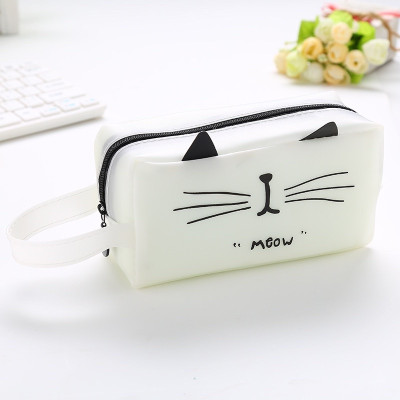  Hộp đựng bút hình mèo dễ thương, ngăn chứa rộng rãi chất liệu da mềm