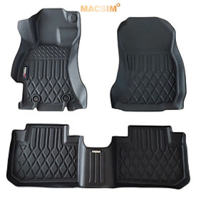 Thảm lót sàn xe ô tô Subaru Forester 2013- 2018( vân trám) Nhãn hiệu Macsim chất liệu nhựa TPE cao cấp màu đen