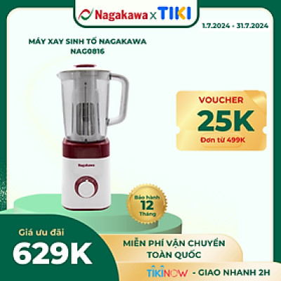 Máy Xay Sinh Tố 3 Cối Nagakawa NAG0816 (450W - 1.5 Lít) - Hàng Chính Hãng