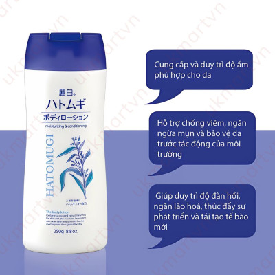 Sữa Dưỡng Thể Hatomugi Chống Nắng Hatomugi SPF31 PA+++ 250g Ban Đêm 250g~400g Body Milk chiết xuất từ hạt ý dĩ duy trì độ ẩm cho da và dưỡng da trắng sáng hiệu quả