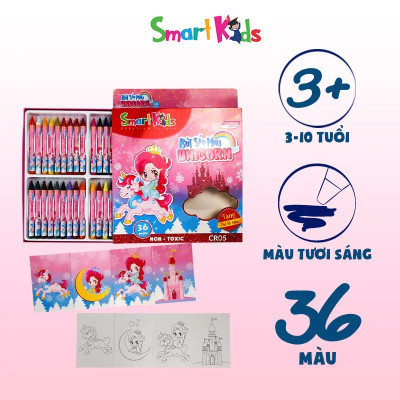 Hộp 36 Bút Sáp Màu Gift Unicorn - Smartkids CR05