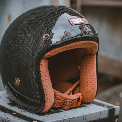 Mũ Bảo Hiểm 3/4 Cổ Điển BULLDOG Heli Carbon