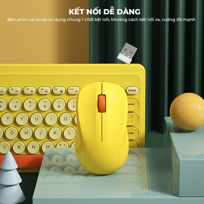 Bàn phím không dây HXSJ K610 VIP Bluetooth giảm ồn, gọn nhẹ dễ mang đi, phù hợp PC/ Laptop/ Điện thoại/Máy tính bảng- Hàng chính hãng