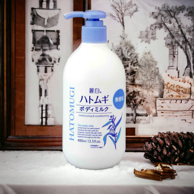 Sữa Dưỡng Thể Dùng Ban Đêm Không Mùi Hương Reihaku Hatomugi Body Milk (400 mL)