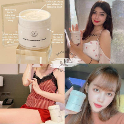 KEM DƯỠNG TRẮNG DA BODY BAMBOO WHITENING BODY CREAM THƯƠNG HIỆU SPOTLESS WHITE 300ML