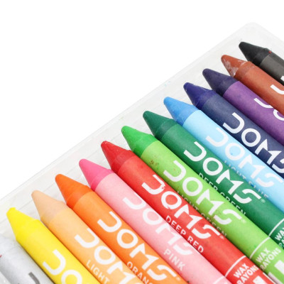 Hộp 12 Bút Sáp Màu Lớn Jumbo Wax Crayons - DOMS 3468