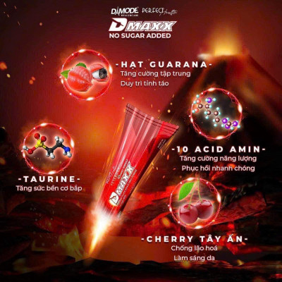 DMAXX thức uống bổ sung vitamin năng lượng không đường DAMODE 77 gói màu đỏ mỗi gói 2,2gr