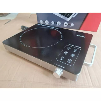 Bếp hồng ngoại đơn Rapido 2200W điều khiển cảm ứng, nấu nhanh tiết kiệm điện, dùng được mọi loại nồi chảo - Hàng chính hãng