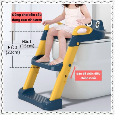 Thang Bô, Thang Đi Vệ Sinh Có Nắp Đậy Tiện Lợi Dành Cho Bé Trai Và Bé Gái - Hàng Chính Hãng 
