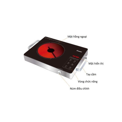 Bếp hồng ngoại đơn Rapido 2200W điều khiển cảm ứng, nấu nhanh tiết kiệm điện, dùng được mọi loại nồi chảo - Hàng chính hãng