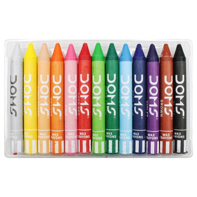Hộp 12 Bút Sáp Màu Lớn Jumbo Wax Crayons - DOMS 3468