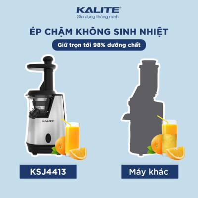 Máy Ép Chậm Kalite KSJ4413 Công Nghệ Châu Âu Dung Tích 350 ML Công Suất 20 0W - Hàng Chính Hãng